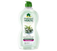Maison Verte - Parfum aux Huiles Essentielles - Liquide Vaisselle - Parfum Eucalyptus-Thé Vert - Dégraissant à Froid - Pour Peaux Sensibles - 95% d'ingrédients d'origine naturelle - 500ml (Lot de 6)