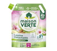 Maison Verte - Recharge Lessive Liquide - Parfum aux Huiles Essentielles - Lessive Détachante - Amande Douce - Peaux Sensibles - Efficace dès 20°C - 5 Enzymes Actives d'Origine Naturelle - 33 Lavages