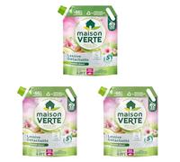 Maison Verte - Recharge Lessive Liquide - Parfum aux Huiles Essentielles - Lessive Détachante - Amande Douce - Peaux Sensibles - Efficace dès 20°C - 5 Enzymes Actives d'Origine Naturelle - 33 Lavages