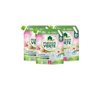 Maison Verte - Recharge Lessive Liquide - Parfum aux Huiles Essentielles - Lessive Détachante - Amande Douce - Peaux Sensibles - Efficace dès 20°C - 5 Enzymes Actives d'Origine Naturelle - 99 Lavages