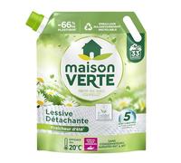 Maison Verte - Recharge Lessive Liquide - Parfum Fraîcheur d'Ete - Lessive Détachante - Peaux Sensibles - Efficace dès 20°C - 5 Enzymes Actives d'Origine Naturelle - Sans Conservateurs - 33 Lavages