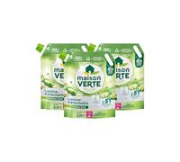 Maison Verte - Recharge Lessive Liquide - Parfum Fraîcheur d'Ete - Lessive Détachante - Peaux Sensibles - Efficace dès 20°C - 5 Enzymes Actives d'Origine Naturelle - Sans Conservateurs - 99 Lavages
