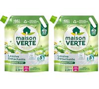 Maison Verte - Recharge Lessive Liquide - Parfum Fraîcheur d'Ete - Lessive Détachante - Peaux Sensibles - Efficace dès 20°C - 5 Enzymes Actives d'Origine Naturelle - Sans Conservateurs - 33 Lavages