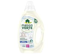 Maison Verte, Sensitive, Lessive liquide, Famille & Bébé, Lessive Détachante, Parfum hypoallergenique, Efficace des 20°C, Special peaux sensibles, Sans conservateurs, Avec 5 enzymes actives,33 lavages