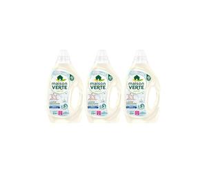 Maison Verte, Sensitive, Lessive liquide, Famille & Bébé, Lessive Détachante, Parfum hypoallergenique, Efficace des 20°C, Special peaux sensibles, Sans conservateurs, Avec 5 enzymes actives,99 lavages