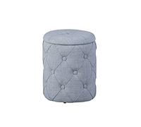 Maisonetstyles Pouf avec Rangement 34x34x40 cm capitonné Bleu Gris