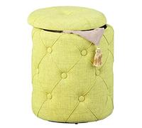 Maisonetstyles Pouf avec Rangement 34x34x40 cm capitonné Jaune