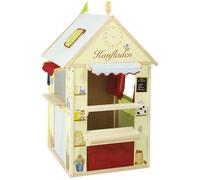 Maisonnette Pour Enfant 4 En 1 - Roba - Bois Et Tissu - Jaune Et Rouge - 82.5x94.5x138 Cm