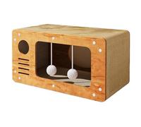 Maisonnette à chat en carton - Maisonnette à chat 2 en 1, lit combiné pour chats | Bloc anti-rayures pour cachette ondulée de ferme avec balle, verrouillage anti-rayures innovant pour niche