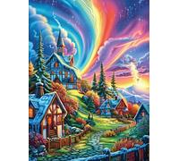 Maisonnette arc-en-ciel dans une prairie fleurie 300 Pieces Casse-tête Créatif En Carton Rigide Sans Déformation Faune sauvage et animaux de compagnie Difficulté Moyenne Activité Manuelle Cadeau Saint