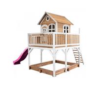Maisonnette avec bac à sable et toboggan - AXI - Liam - Bois - Multicolore - 3 ans et plus