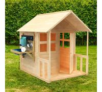 Maisonnette cabane enfant avec plancher - véranda - cuisine BOUTON D'OR COTTAGE en bois FSC®
