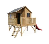 Cabane enfant bois de pin sur pilotis 3,8m² Orchidée