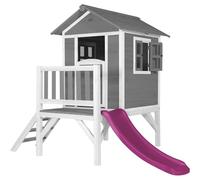 AXI Maisonnette pour enfants Lodge XL gris avec toboggan violet Bois FSC