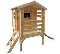 Timbela M501C - Cabane Enfant Extérieur 1.1m2 avec Toboggan 82x146xH205cm - Maison de Jardin en Bois