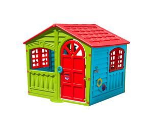 Maisonnette Cabane House Of Fun Plastique Bleu - Rouge - Vert TU