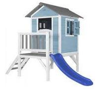 Axi Maison Enfant Beach Lodge Xl En Bleu Avec Toboggan Bleu