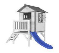 AXI Maisonnette Beach Lodge XL – Maison de jeux en bois blanc avec toboggan bleu