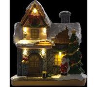 Maisonnette décorative avec Père Noël et illuminations G