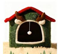 Maisonnette Douillette et Chaude pour Chat, Tente d'hiver Pliable pour Chats d'intérieur et Petits Chiens, Grotte pour Animaux de Compagnie, pour Les fêtes(Blue,L(7.7IB))