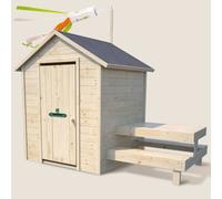 Soulet Cabane en bois avec table pour enfants 2,21 x 1,27 x 1,62 m - Tiana
