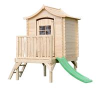Maisonnette en bois avec toboggan - 112x146xh212cm-1.1m2