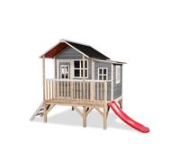 Maisonnette en bois - EXIT TOYS - Loft 350 - Gris - Pilotis - Toboggan
