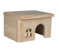 Maison en bois pour petits animaux TRIXIE - pour souris et hamsters - sans clous - entrées 6 x 6 cm - 15 x 12 x 15 cm - 61261