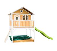 AXI Marc Maison Enfant avec Bac à Sable & Toboggan Vert clair | Aire de Jeux pour l'extérieur en marron & Blanc | Maisonnette / Cabane de Jeu en Bois FSC