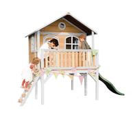 Maisonnette Enfant - AXI - Sophie - Bois massif - Extérieur - Toboggan Vert