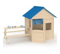 IDMarket - Maisonnette Enfant en Bois Odyssey, cabane de Jeux extérieure avec Table de Pique-Nique intégrée