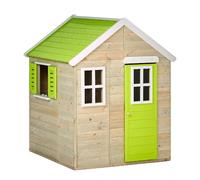 Kangui Maison de jardin enfant extérieur Cabane en bois avec plancher Toit étanche Vert et blanc