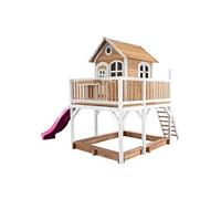 Classic Liam Maisonnette, Marron/Blanc - Avec Toboggan Violet