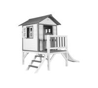 Maisonnette Lodge XL en bois Blanc gris toboggan Blanc