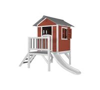 Maisonnette Lodge XL en bois Rouge toboggan Blanc