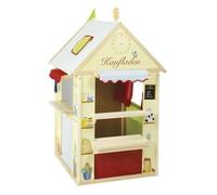 Maisonnette pour Enfant 4 en 1 - ROBA - Bois et Tissu - Jaune et Rouge - 82.5x94.5x138 cm