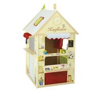 Maisonnette Pour Enfant 4 En 1 - Roba - Multifonctionnelle - Bois Massif - Jaune/Rouge
