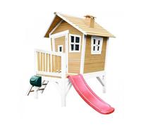 Maisonnette pour enfants avec toboggan rouge - AXI Robin - Bois - 177x264x203cm
