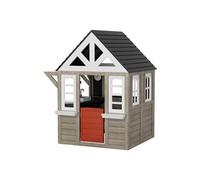 VEVOR Maisonnette Enfants Extérieur en Bois, Cabine de Jardin pour Enfants, Maison de Jeux avec Porte, Fenêtre, Support de Pot de Fleurs, Gril, Cuisinière et Évier Fonctionnelle, pour Arrière-cour