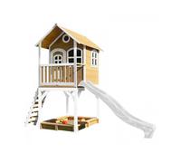 AXI Maisonnette Sarah – Cabane de jeu en bois avec bac à sable et toboggan blanc, brun/blanc, FSC