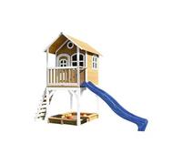 AXI Sarah Maison Enfant avec Bac à Sable & Toboggan bleu | Aire de Jeux pour l'extérieur en marron & Blanc| Maisonnette / Cabane de Jeu en Bois FSC