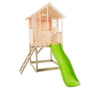 Maisonnette sur pilotis Basilic en bois FSC® avec toboggan 175 cm, plateforme (L275×147×H224 cm)