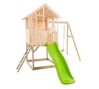 Maisonnette sur pilotis, glissière, 1 balançoire BASILIC en bois FSC®