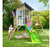 Maisonnette Sur Pilotis, Glissière, 1 Balançoire Jacinthes Bois Fsc® Marron - Gris Anthracite - Bla TU