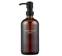 MaisoNovo Distributeur de Savon 1 pièce | 500 ML Bouteilles ambrées avec Pompe en Acier Inoxydable Noir