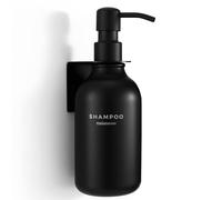 MaisoNovo Distributeur de shampoing et d'après-shampoing - Distributeur de Savon de Douche Mural - 500 ML Lot de 1 flacons en Plastique Noir Pompe Noire - 1 Compartiment sans perçage