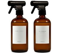 MaisoNovo vaporisateur en verre - 500 ml Ambre lot de 2 avec 16 étiquettes - pulverisateur - spray vide - Spray Bottle