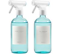 MaisoNovo vaporisateur en verre pour plantes - 500 ml Bleu lot de 2 avec 16 étiquettes - pulverisateur - spray vide - Spray Bottle