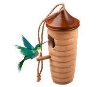 Maisons à colibris - Maison à colibris en bois, nichoirs à oiseaux, jardin naturel extérieur, petite niche à oiseaux suspendue sans effort avec corde, nid de colibris pour la maison, la terrasse, le