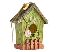 Maisons à oiseaux d'extérieur en résine sculptée à la main - Décoration de jardin robuste et multifonctionnelle - Ornements de sommet d'arbre, nichoirs pour colibri